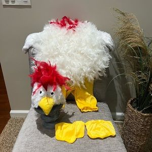Chicken costume with feathers